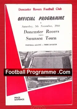 Doncaster Rovers v Swansea Town 1966 - football programme