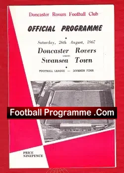 Doncaster Rovers v Swansea Town 1967 - football programme