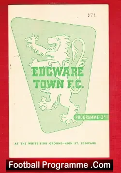 Edgware Town v Uxbridge 1954