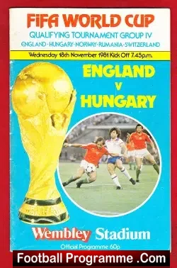 England v Hungary 1981 – World Cup Qualifying at Wembley