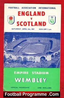 England v Scotland 1957 - English International Match - football programme