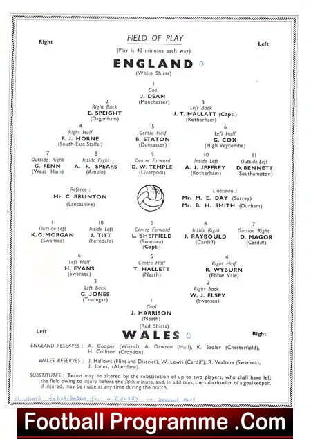 England v Wales 1954 – Schoolboys Game Maine Road Man City