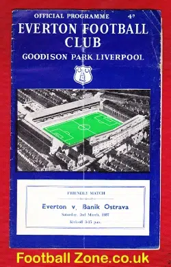 Everton v Banik Ostrava 1957 - Czech Republic Team - football programme