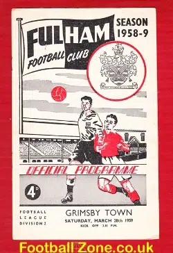 Fulham v Grimsby Town 1959 - football programme