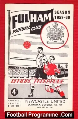 Fulham v Newcastle United 1959 - football programme