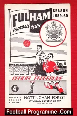 Fulham v Nottingham Forest 1959 - football programme