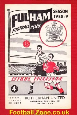 Fulham v Rotherham United 1959 - football programme