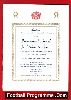 International Award For Valour In Sport 1980