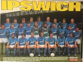 Ipswich Town Football Team Signed Picture Multi Autographed 1991 - football memorabilia
