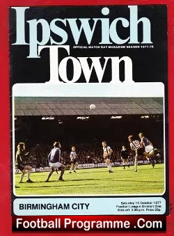 Ipswich Town v Birmingham City 1977 - football programme