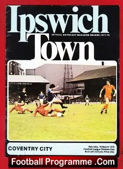 Ipswich Town v Coventry City 1978 - football programme