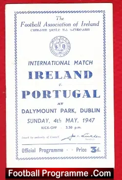 Ireland v Portugal 1947 – at Dalymount Park – Dublin