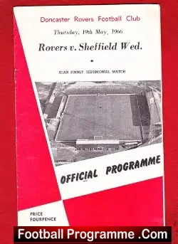 John Finney Testimonial Benefit Match Doncaster Rovers 1966 - football programme