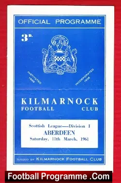 Kilmarnock v Aberdeen 1961