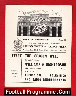 Luton Town v Aston Villa 1964