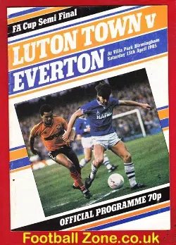 Luton Town v Everton 1985 - FA Cup Semi Final - football programme