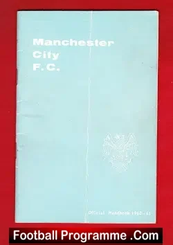 Manchester City Football Club Official Handbook 1960 - 1961 - football memorabilia