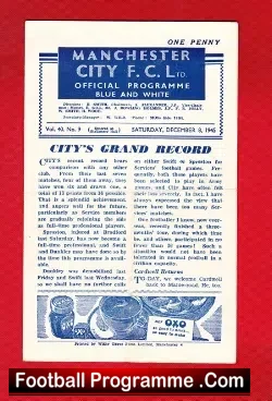 Manchester City v Bradford Park Avenue 1945