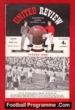 Manchester United v Manchester City 1952 – 1950s Programme