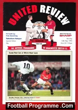 Manchester United v Tottenham 1995 - Youth Cup Final Second Leg - football programme