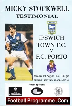 Micky Stockwell Testimonial Benefit Match Ipswich Town 1994 - football programme