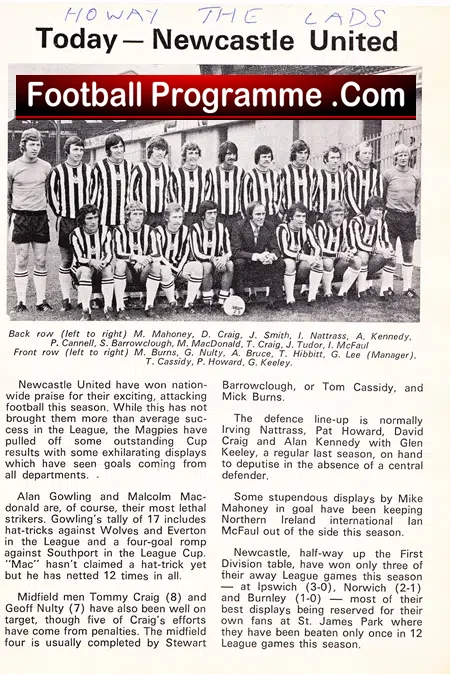 Middlesbrough v Newcastle United 1976 – Multi Autographed