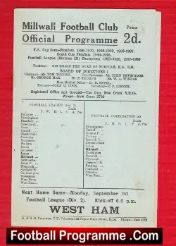 Millwall v Cardiff City 1947 - football programme
