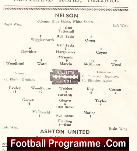 Nelson v Ashton United 1949
