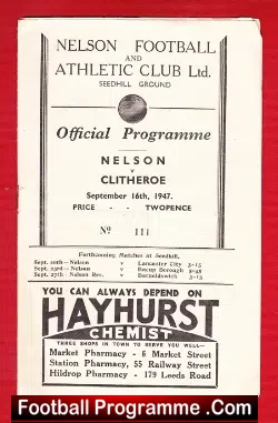 Nelson v Clithero 1947 – Seedhill Ground 1940s