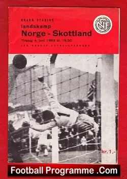 Norway v Scotland 1963 - Skottland - football programme