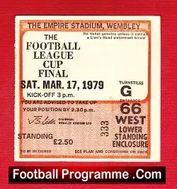 Nottingham Forest v Southampton 1979 – League Cup Final Ticket