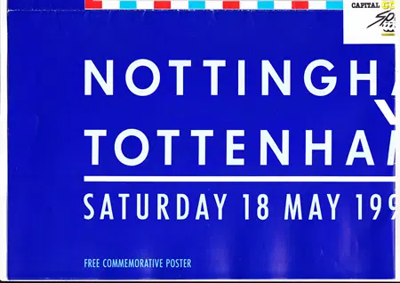Nottingham Forest v Tottenham 1991 FA Cup Final Souvenir Poster