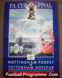 Nottingham Forest v Tottenham 1991 FA Cup Final Souvenir Poster