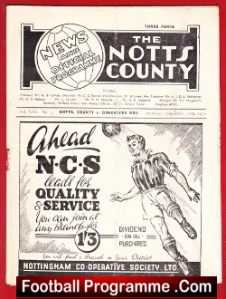 Notts County v Doncaster Rovers 1950