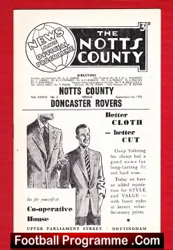Notts County v Doncaster Rovers 1956