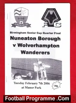 Nuneaton Borough v Wolves 2006 – Birmingham Senior Cup