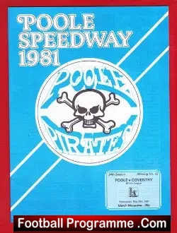 Poole Speedway v Coventry 1981 - speedway programme