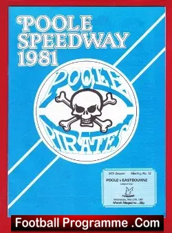 Poole Speedway v Eastbourne 1981 - speedway programme