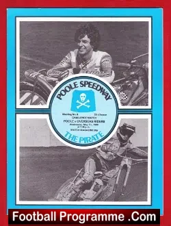 Poole Speedway v Overseas Riders 1980 - speedway programme