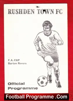 Rushden Town v Barton Rovers 1978 - FA Cup Qualifying - football programme
