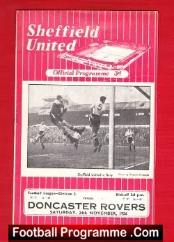 Sheffield United v Doncaster Rovers 1956 - football programme