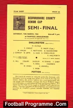 Shillington v Potton 1965 – Bedfordshire Senior Cup Semi Final