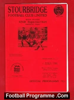 Stourbridge v Dudley Town 1996 - football programme