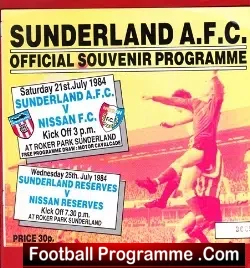 Sunderland v Nissan 1984 – Friendly at Roker Park