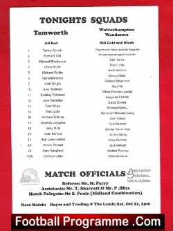 Tamworth v Wolves 2009 – Birmingham Senior Cup