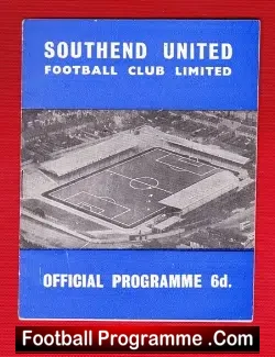 Tony Bently Testimonial Benefit Match Southend United 1966 - football programme