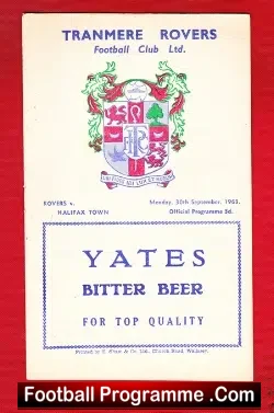 Tranmere Rovers v Halifax Town 1963 - football programme