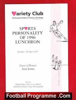 Variety Club Great Britain Sports Personality of The Year 1996