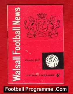 Walsall v Port Vale 1960 - football programme
