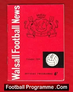 Walsall v Rochdale 1959 - football programme